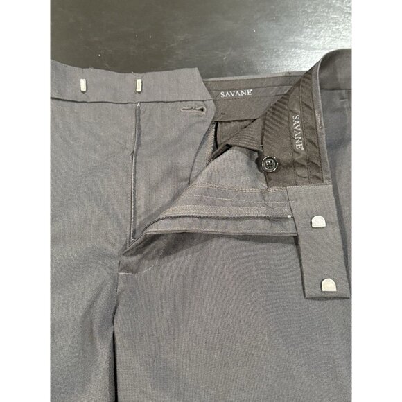 Savane Mens 34x30 Gray Business Tailored Straight Fit Dress Pants - Picture 4 of 9